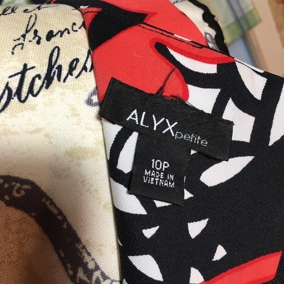 ALYX petite sleeveless square neckline bright Art Deco like patterned dress - Picture 7 of 8